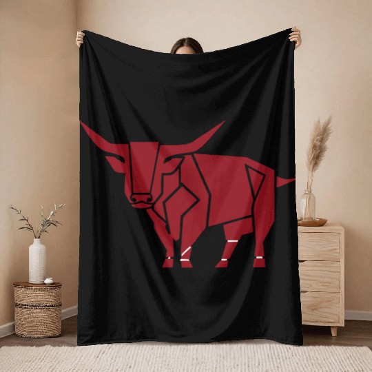 Courageous Bull Heart Throw Blankets