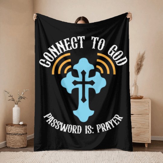 Connect to God I Love Jesus Believer Scripture Throw Blankets