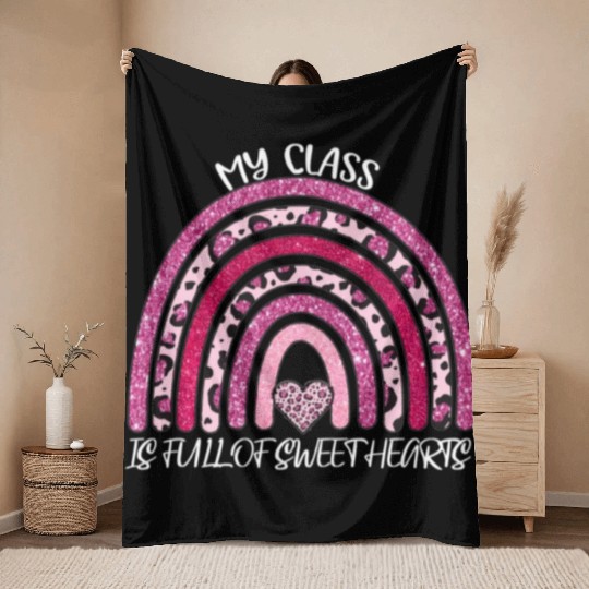 Full Of Sweethearts For Teacher Valentines Day Throw Blankets
