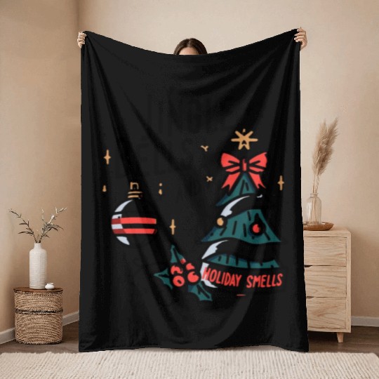Jingle Bells and Holiday Smells Throw Blankets