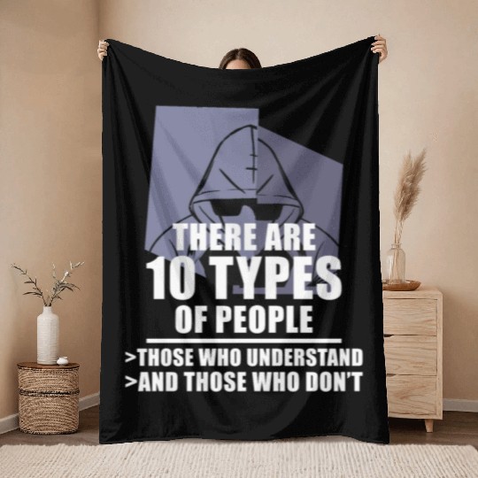 Funny Binary Code Saying Computer Science Programm Throw Blankets