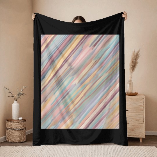 Pastel Stripes Throw Blankets