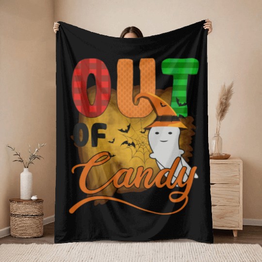 Out Of Candy Halloween Throw Blankets