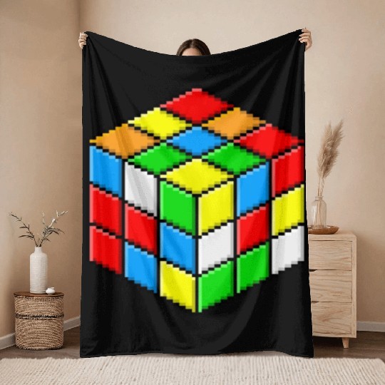 rubiks cube Throw Blankets