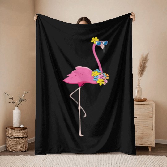 cool flamingo Throw Blankets