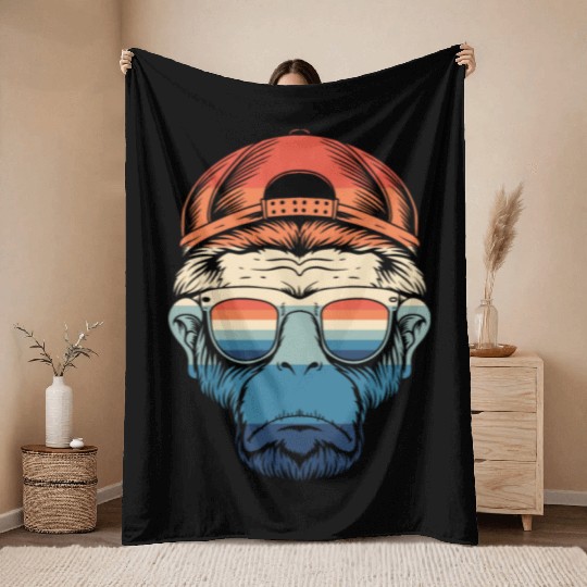 Cheeky Chic: Monkey Face Apparel Throw Blankets