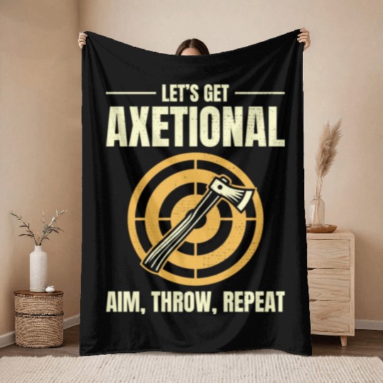 Axetional Axe Throwing Bullseye Aim Throw Repeat Throw Blankets