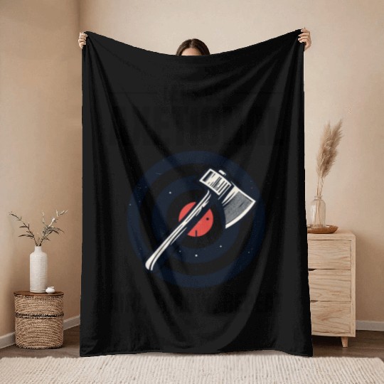 Axetional Axe Throwing Bullseye Aim Throw Repeat Throw Blankets