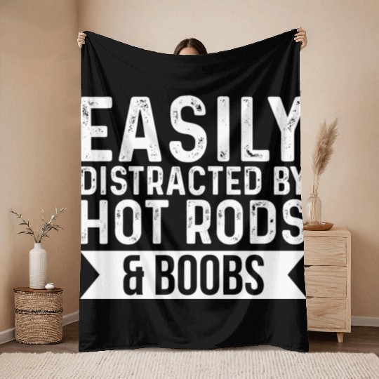 Hot Rods Boobs Car Gear Head Mechanic Easily Throw Blankets