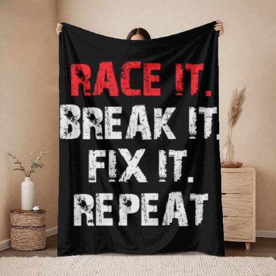 Race It Break It Radio Control Hobby Car Truck Throw Blankets
