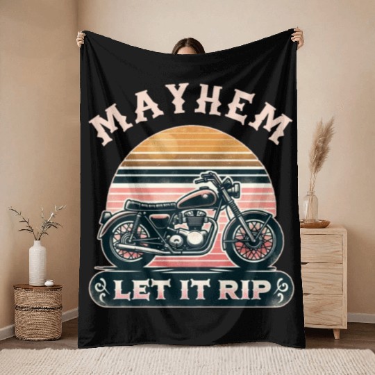 Unleash Chaos with Mayhem Let It Rip Graphic Wear Throw Blankets