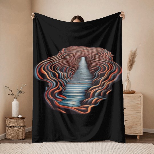 World of 3D Optical Illusions" Throw Blankets