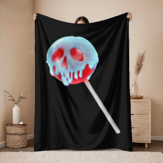 Poison Apple Halloween Candy Lollipop Throw Blankets