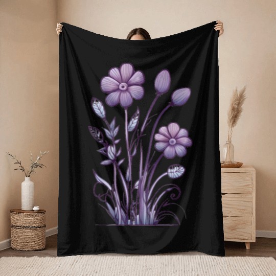 Lavender Majesty: A Tapestry of Orchids and Lilacs Throw Blankets