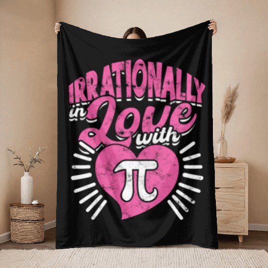 Irrationally in love with pi - Math Throw Blankets