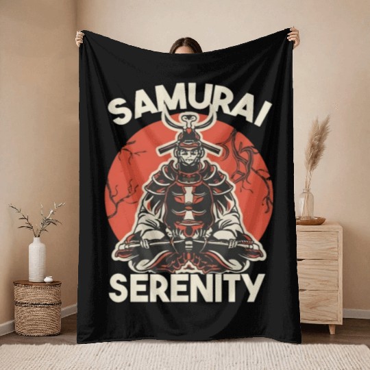 Samurai Serenity Throw Blankets