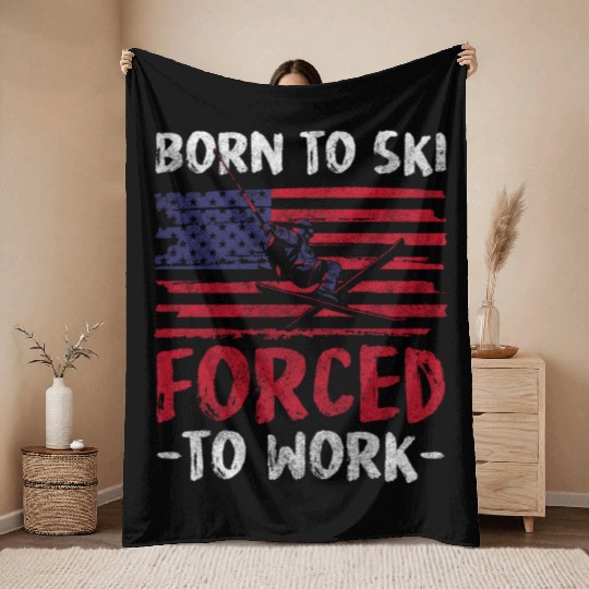 Skiing Mountain Snow Ski Area Throw Blankets