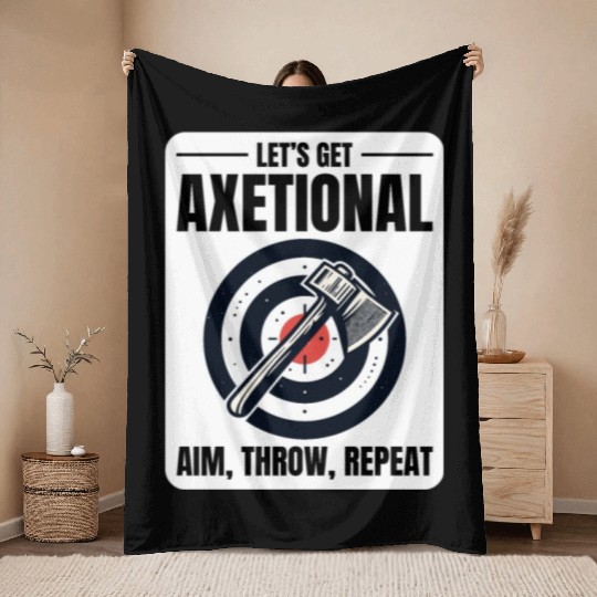 Axetional Axe Throwing Bullseye Aim Throw Repeat Throw Blankets