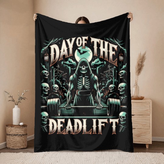 Deadlifter Bodybuilding Deadlift Workout - Gym Throw Blankets