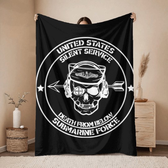 Us Submarine Force Death From Below Silent Service Throw Blankets