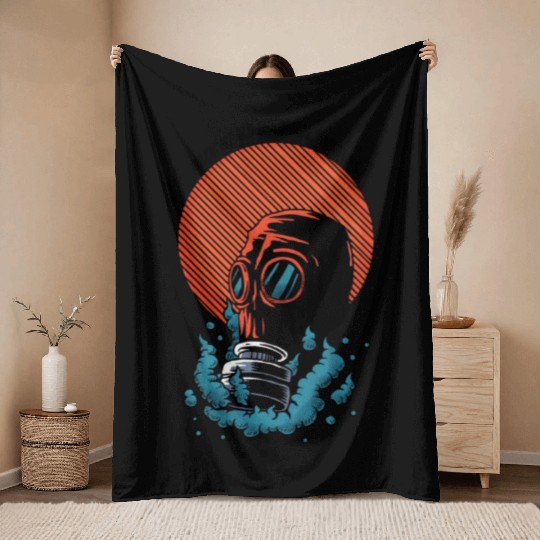 Toxic World Biological Warfare Throw Blankets