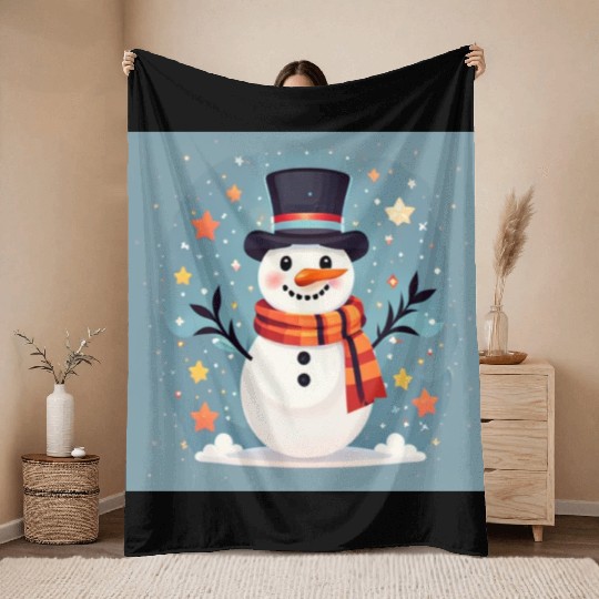 Snowman Throw Blankets