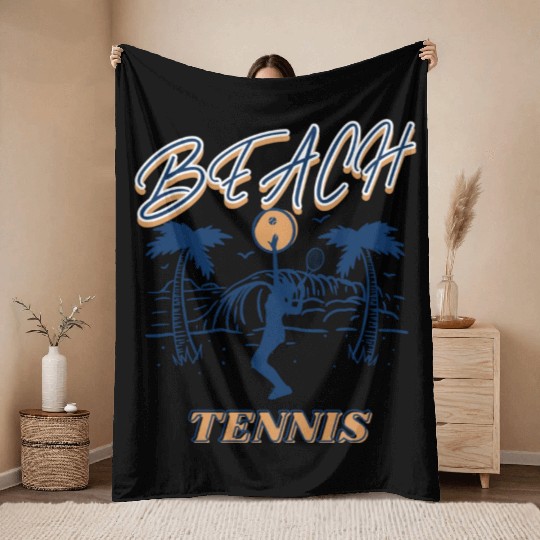 Women's Beach Tennis Throw Blankets