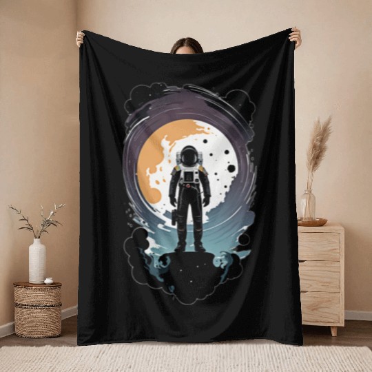 astronauts enter the space dimension Throw Blankets