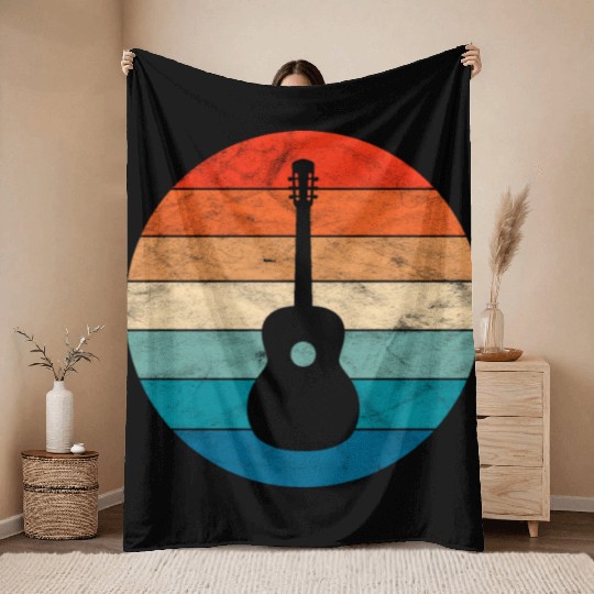 Acoustic Guitar Throw Blankets