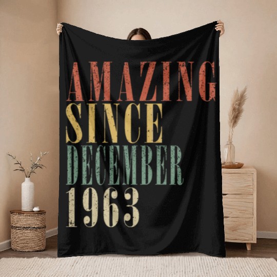December 1963 Anniversary December 1963 December Throw Blankets
