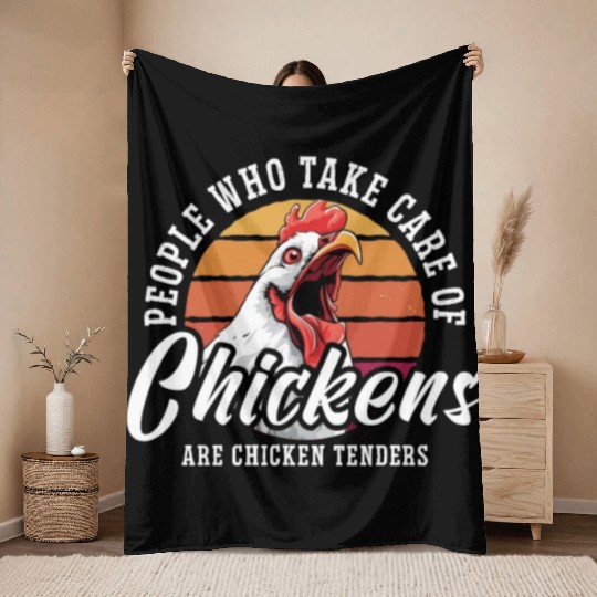 Poultry Farmer People Who Take Care Chicken Farmer Throw Blankets