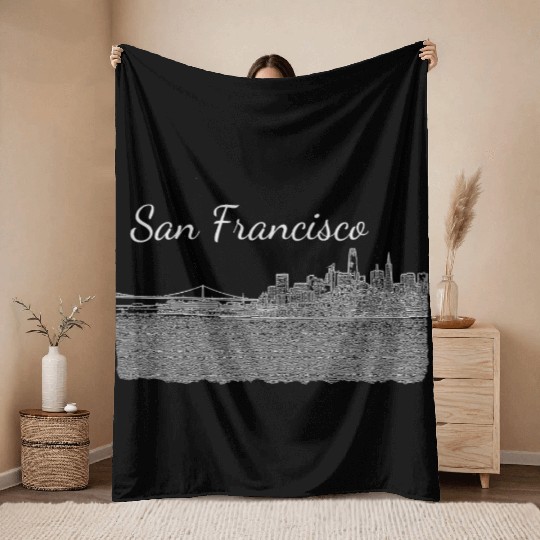 San Francisco - city panorama Throw Blankets
