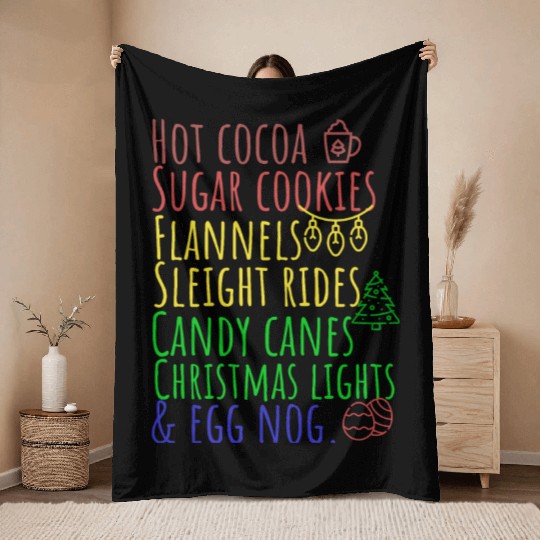 Hot cocoa sugar cookies Christmas lights Throw Blankets