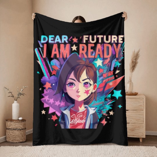 Nye Dear Future I Am Ready Cheers To A New Year Throw Blankets