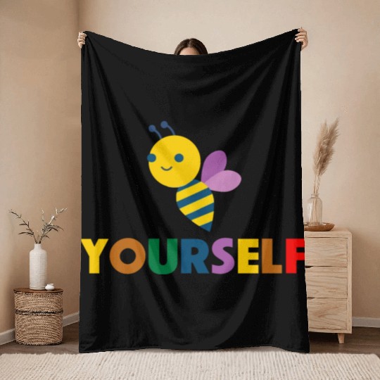 Bee Yourself Lesbeean Lesbian Throw Blankets