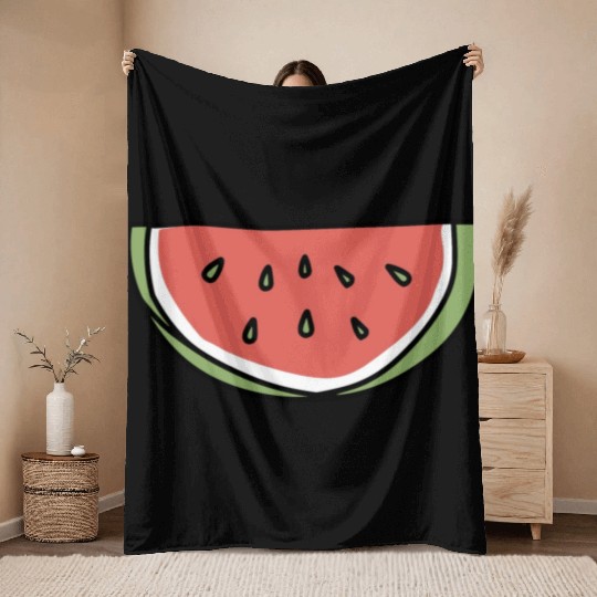 Fresh Slice Watermelon Lover Throw Blankets