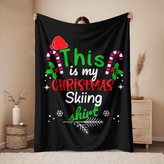 This is my Christmas Skiing Throw Blankets