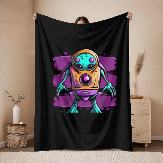An alien being from the Orion star system Throw Blankets