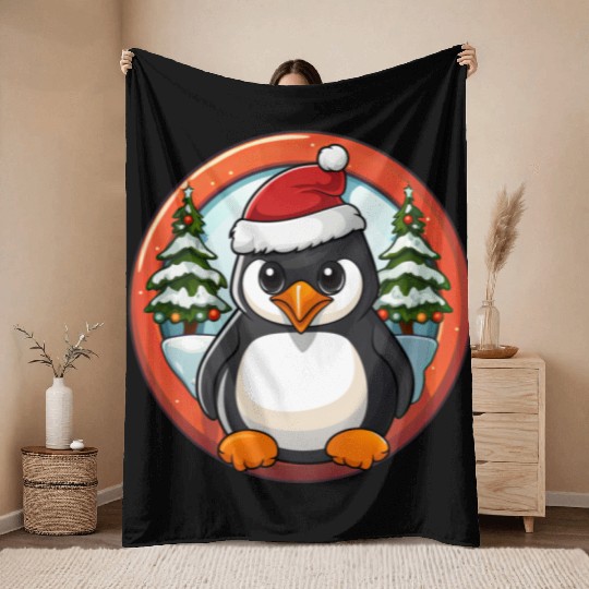 Penguin Christmas Throw Blankets