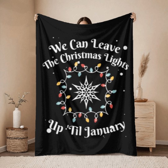 Holiday Cheer Christmas Light Message Throw Blankets