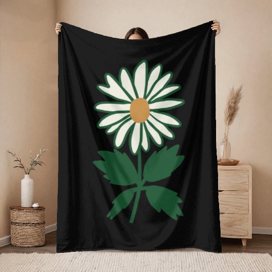 Daisy Vector 3 Colors Throw Blankets