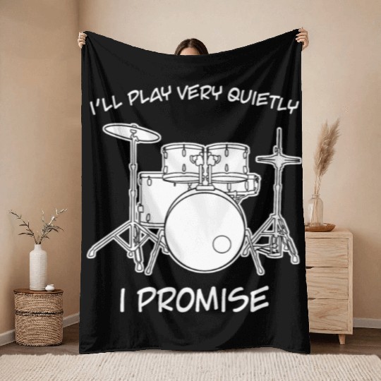 Drummer Drum Drumset Drums Throw Blankets