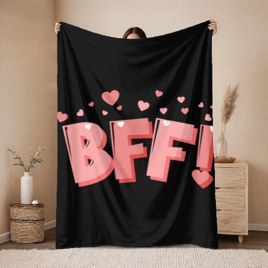 BFF Best Friend Forever Throw Blankets