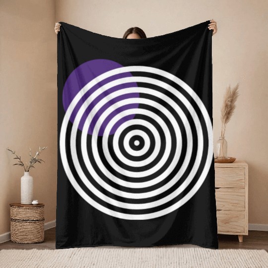 homelon purple dot invert Throw Blankets