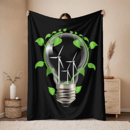 Environment light bulb Throw Blankets