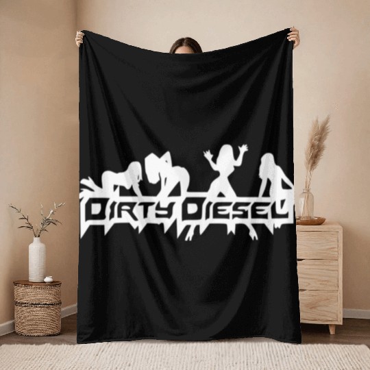 Dirty Diesel Girl Throw Blankets
