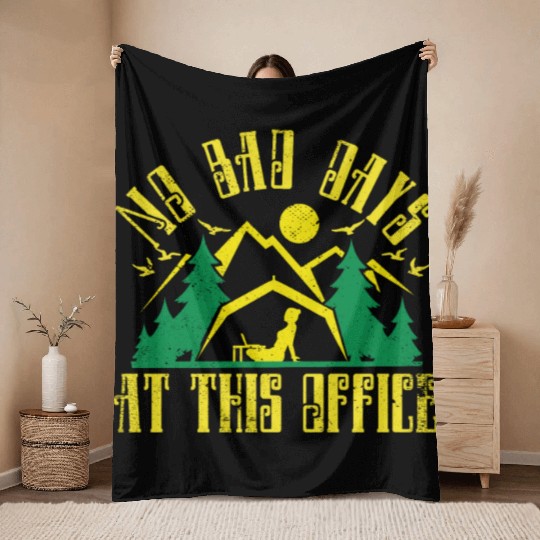No bad days at this office Throw Blankets