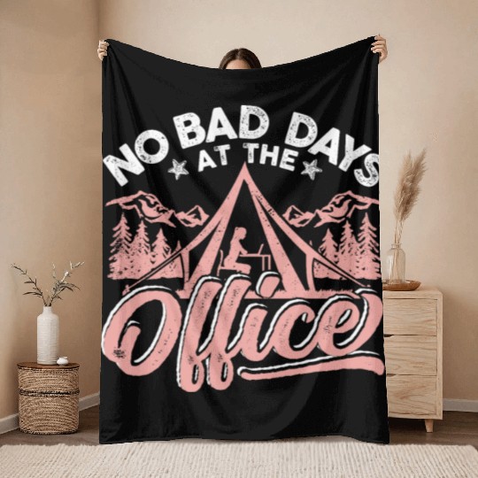 No bad days at this office Throw Blankets