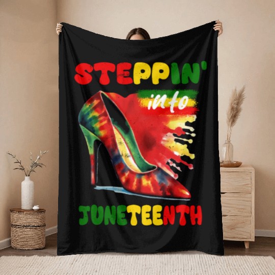 Stepping Into Juneteenth Like My Ancestors Happy Throw Blankets