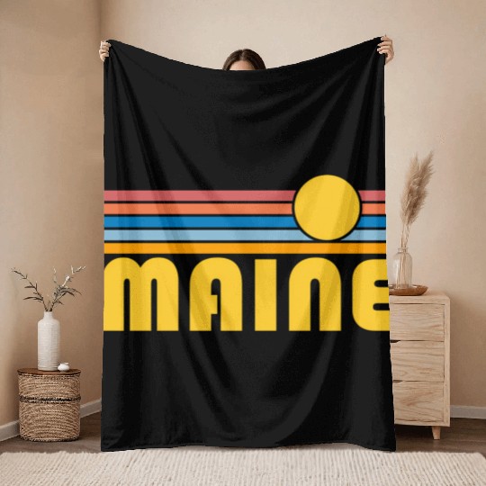 Maine Sunset Maine Throw Blankets